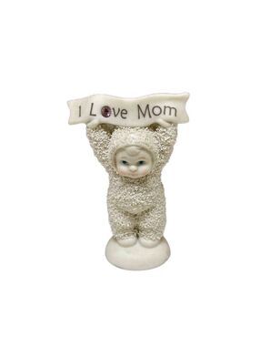 Vintage Department 56 Snowbabies I Love Mom Figurine
